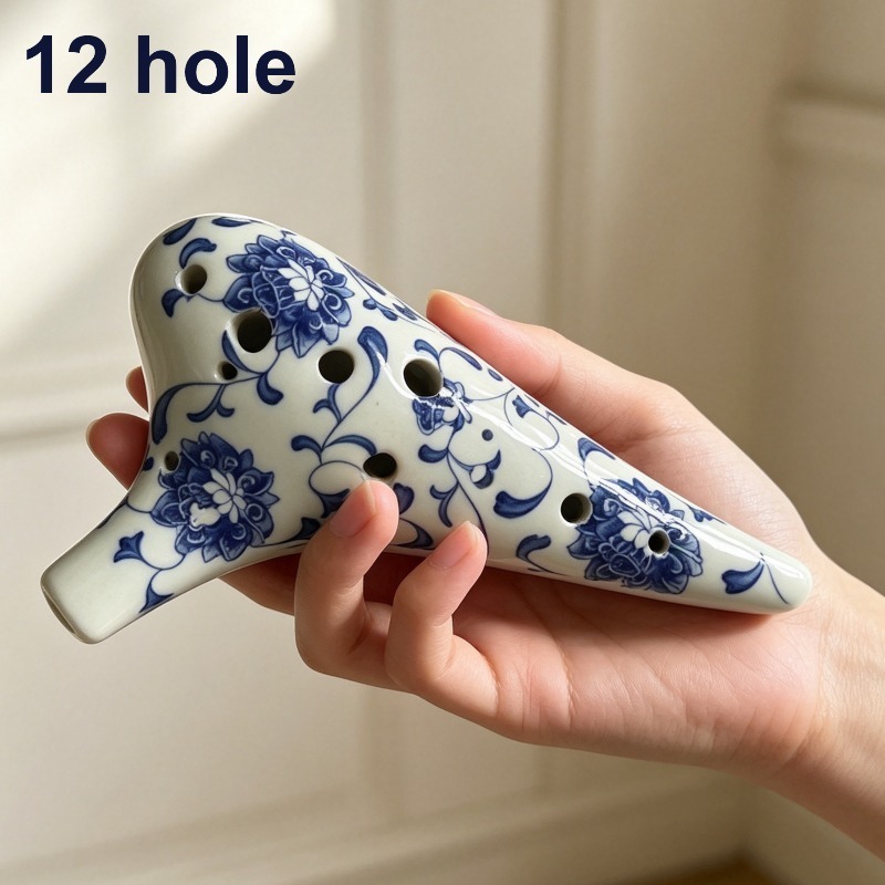 Musical Instrument Lute - 12 فتحة أوكارينا احترافية من السيراميك،