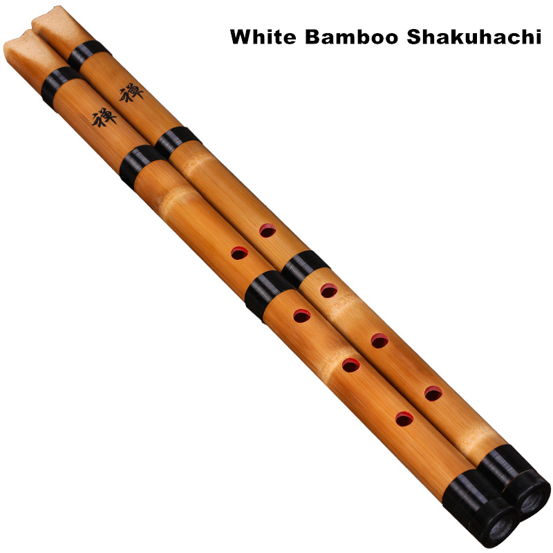 Musical Instrument Lute - اليدوية الخيزران الأبيض الطبيعي شاكواتشي تشيبا