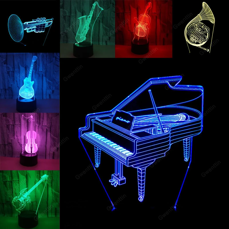 ضوء ليلي وهمي ثلاثي الأبعاد US - مراجعة Musical Instrument No Touch وسعره